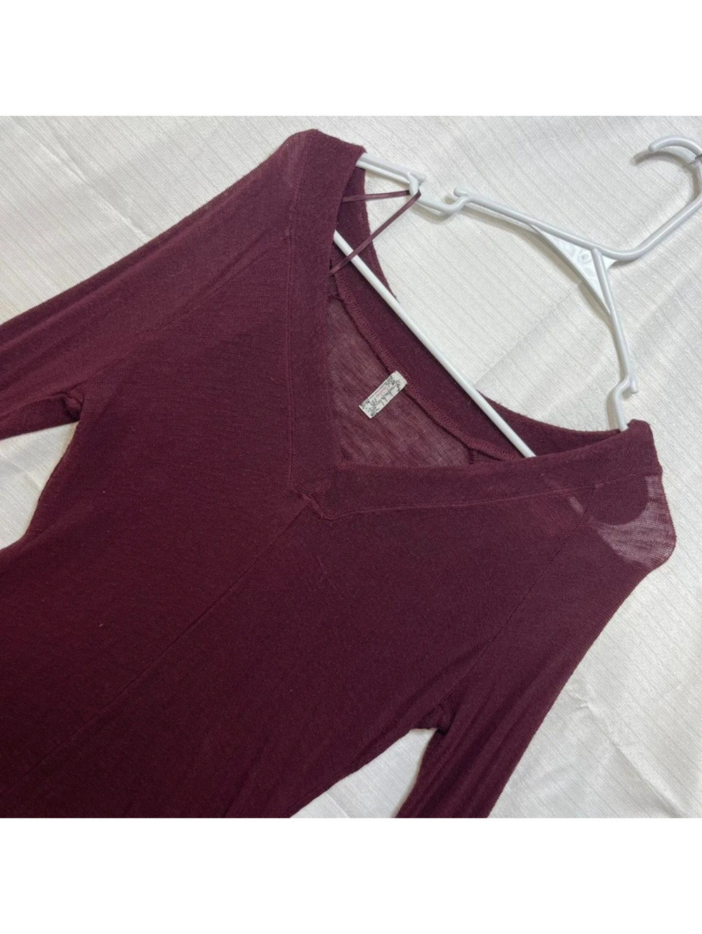 Intimately Free People Plum Bell Sleeve Lightweight Knit Top Medium